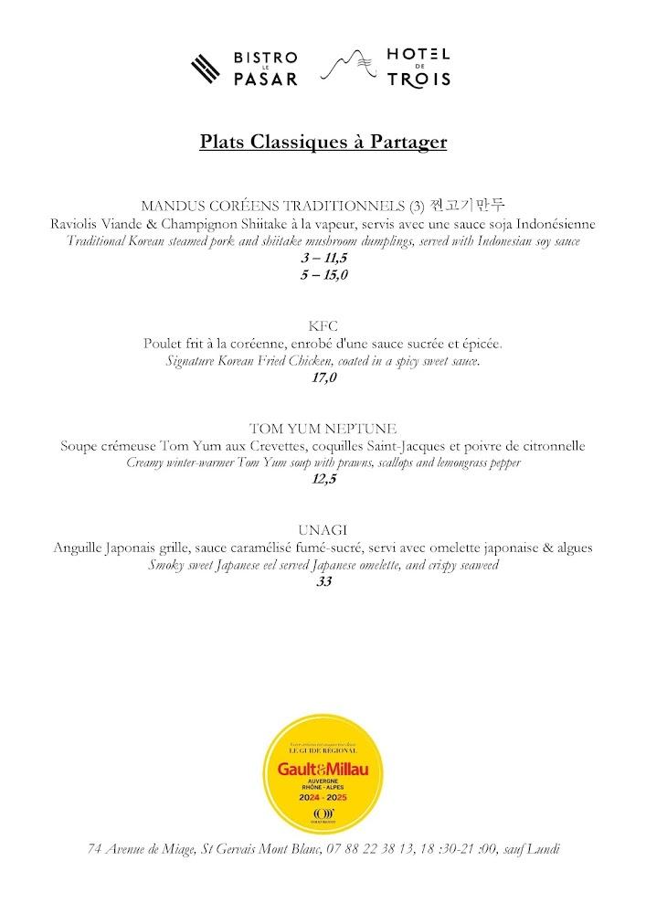 Bistro Le Pasar Saint Gervais Mont Blanc - Menu Image 2